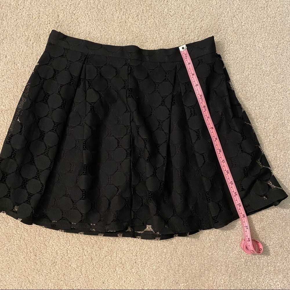 𝅺NWT Debenhams Women's Red Herring Black Polka Dot Lace Mini Skirt sz US8